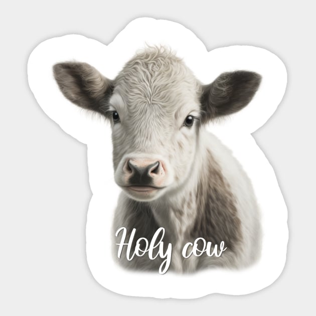 Holy Cow soft illustrated tee Sticker by Indigoody